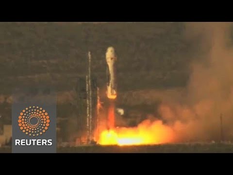 Jeff Bezos' rocket company test-flies suborbital spaceship News Video