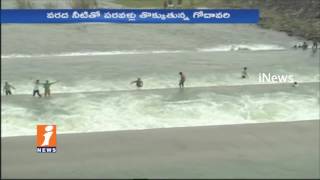 Water Flow Increased In Godavari River at Dowleswaram Barrage | Rajahmundry | iNews
