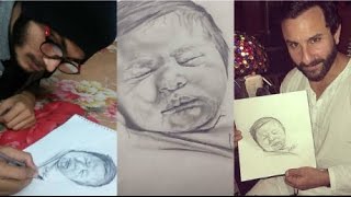 Daddy Saif Ali Khan baby Taimur’s SKETCH } Must Watch & Share