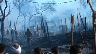 दिल्ली  मजनू का टीला इलाके की झुग्गियों में लगी आग, सैकड़ों लोग हुए बेघर