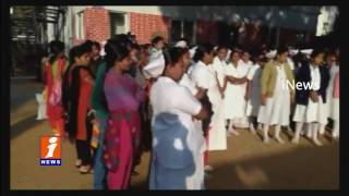 Contract Nurses Protest Continue 2nd Day In Gandhi Hospital | Hyderabad | iNews