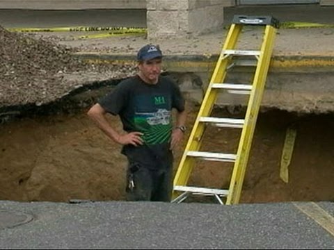 Raw: Sinkhole Opens After NY Flooding - News Video