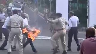 Vyapam Scam- Man tries to immolate himself demanding arrest of outgoing MP Governor