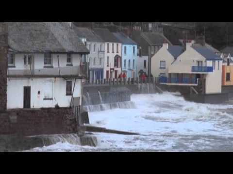 Raw- Big Waves Batter Southern Coast of England News Video