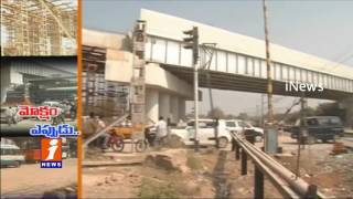 People Suffers On Bibinagar Railway Flyover Works Delay | Nalgonda | iNews