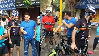Salman Khan SPOTTED Enjoying Cycle Ride At Bandra, Mumbai