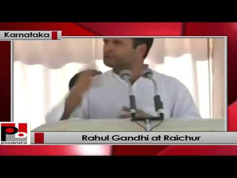 Rahul Gandhi addresses election rally at Raichur, (Karnataka)