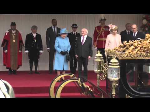 Raw- Queen Welcomes Ireland's Leader to Windsor News Video