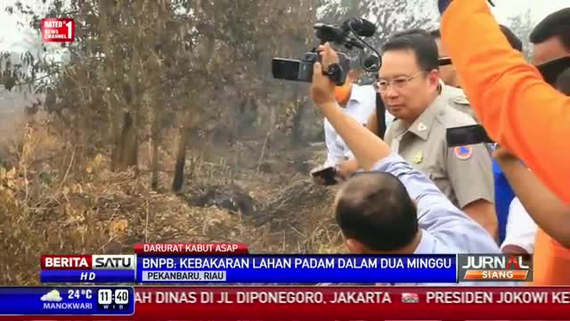 BNPB Targetkan Kebakaran Hutan di Riau Padam Dua Pekan