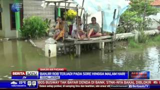 Pemukiman Warga Pantura Tegal Dilanda Banjir Rob Sejak Sepekan
