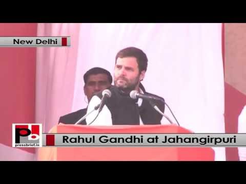 Delhi polls- At Jahangirpuri, Rahul Gandhi lashes out at Modi, Kjriwal