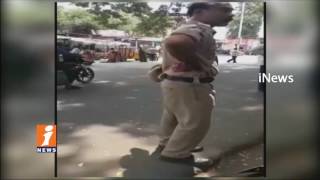 Drunken AR Constable Abuses People at RTC Bus Stand | Kothagudem | iNews