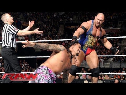The Usos vs. Ryback & Curtis Axel- Raw, Jan. 27, 2014 - WWE Wrestling Video