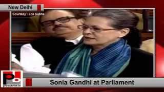 Congress President Sonia Gandhi speech at Parliament Politics Video