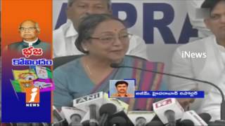 Presidential Candidate Meira Kumar Telangana Campaign Updates | Congress Leader Fires On KCR | iNews