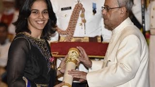 Saina Nehwal Receives Padma Bhushan Award, Hopes to Continue Making India Proud Sports News Video