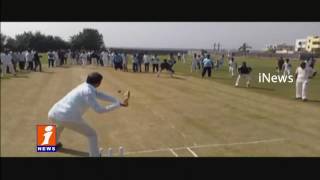 Harish Rao Plays Cricket | Launches Friendly Police Cricket Match | Siddipet | iNews
