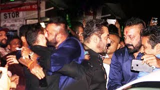Sanjay Dutt KISSES And HUGS Salman Khan At Ambani's Ganapati Celebration 2017