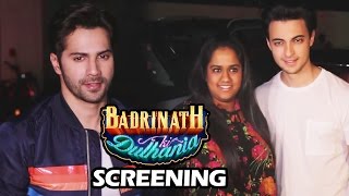 Salman Khan's Sister Arpita With Aayush Sharma At Badrinath Ki Dulhania Screening