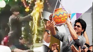 (Video) Shahrukh Khan BREAKS Dahi Handi For AbRam In Mannat