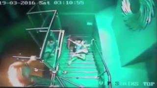 Shocking video shows high-heeled clubber tumbling down stairs in 'nightclub swan dive'