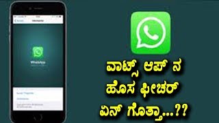 ವಾಟ್ಸ್ ಆಪ್ ನ ಹೊಸ ಫೀಚರ್ ಏನ್ ಗೊತ್ತಾ ? Whatsapp New Feature | Technology news in kannada