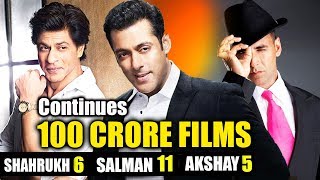 100 Crore Club King Of Bollywood - Salman Khan, Shahrukh Khan, Akshay Kumar