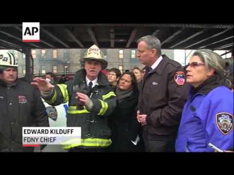 NYC Mayor Visits Harlem Blast Site News Video