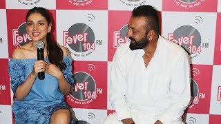 Sanjay Dutt & Aditi Rao Hydari Spotted At Fever 104 FM - Bhoomi Promotion