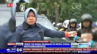 Inilah Aksi Wali Kota Surabaya Risma Mengatur Lalu Lintas