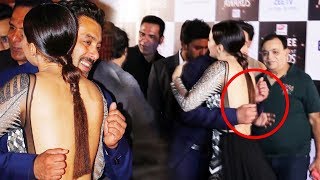 Salman khan Shy & Uncomfortable Hugging Sana Khan At Zee Entertainment Awards 2017