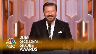 Ricky Gervais Opens the 2016 Golden Globes