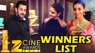 Zee Cine Awards 2017 - FULL WINNERS LIST - Salman Khan, Anushka Sharma, Alia Bhatt
