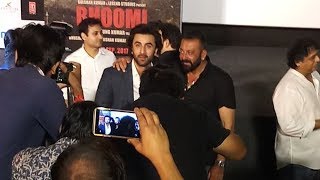 Sanjay Dutt & Ranbir Kapoor's GRAND ENTRY At Bhoomi Trailer Launch
