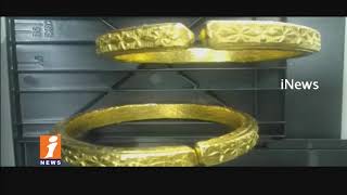 Customs Officials Rs 11 Lakhs Gold Worth Seized In Shamshabad Airport | Hyderabad | iNews