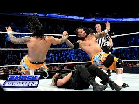 The Usos vs. Seth Rollins & Roman Reigns- SmackDown, Jan. 3, 2014 - WWE Wrestling Video