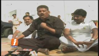 YSRCP MLA Chevireddy Bhaskar Reddy protest Against TDP Leaders Attacking On RTA Officer | iNews