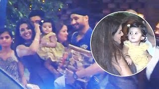 Geeta Basra And Harbhajan's CUTE Daughter's FIRST PUBLIC APPEARANCE At Ambani's Party 2017