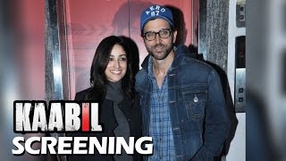 Hrithik Roshan & Yami Gautam At KAABIL Movie Screening