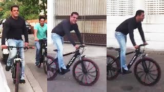 Salman Khan RIDES Being Human E-Cycle At Bandstand