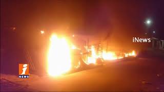 Fire Accident at Uppal Vegetable Market Due To Short Circuit | Few Shops Burnt | Hyderabad | iNews
