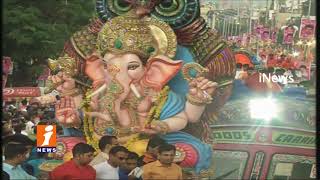 Exclusive Visuals | Ganesh Nimajjanam Sobha Yatra Rally At MJ Market | Hyderabad | iNews