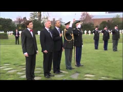 Raw- Obama Honors American WWI Dead in Belgium News Video