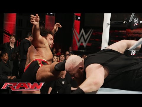 Rusev dismantles Erick Rowan- Raw, February 2, 2015 - WWE Wrestling Video