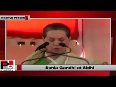 Sonia Gandhi lashes out at BJP in Sidhi, Madhya Pradesh