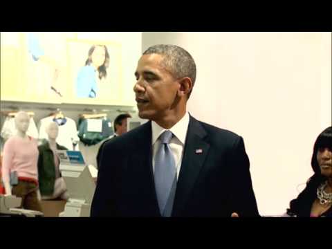 Obama Shops at Gap, Pitches Minimum Wage News Video