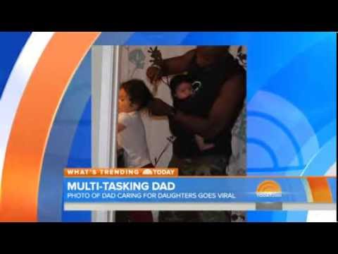 Multitasking Dad Goes Viral News Video