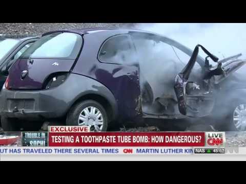 Watch a toothpaste tube bomb explode News Video