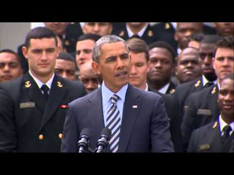 Obama Awards Navy Football Trophy News Video