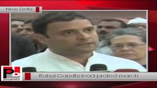 Rahul Gandhi Leads Protest March in New Delhi Politics Video